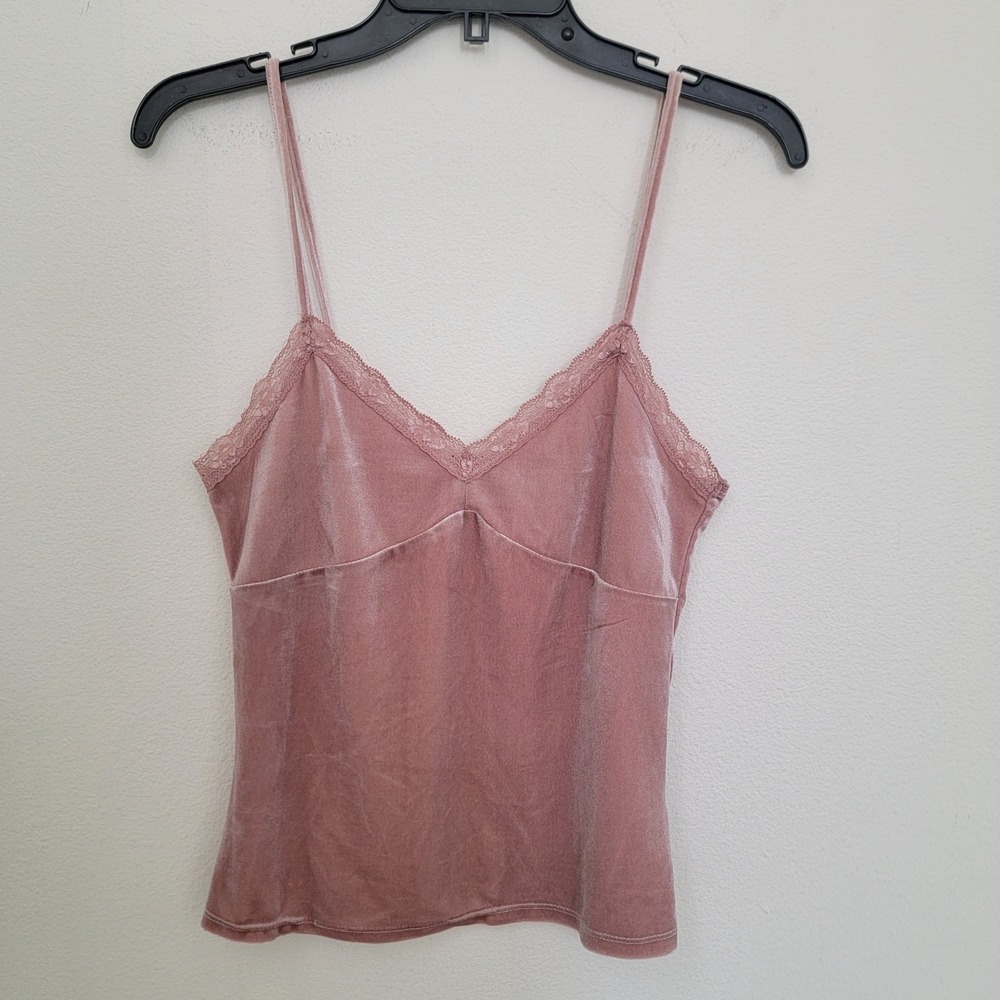 Velvet Pink Cami Lace Sz Small Aeropostale Spaghetti Strap V-Neck Y2K Casual